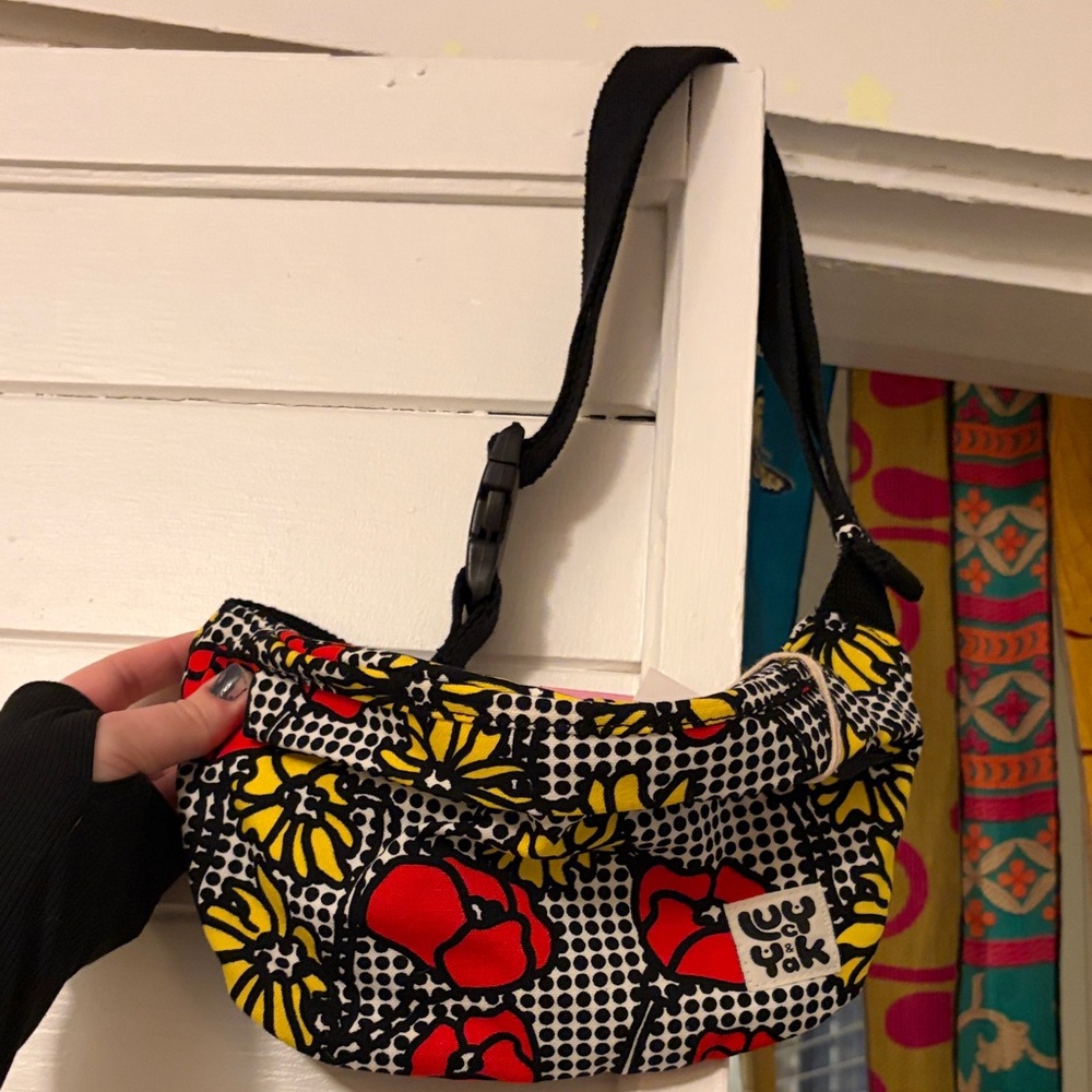 Lucy & Yak Red and Yellow Patterned Shoulder Bag